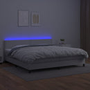 vidaXL fehér műbőr rugós ágy matraccal és LED-del 200x200 cm