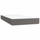 vidaXL szürke műbőr rugós ágy matraccal és LED-del 200x200 cm