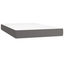 vidaXL szürke műbőr rugós ágy matraccal és LED-del 120x200 cm