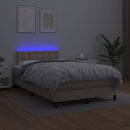 vidaXL cappuccino színű műbőr rugós ágy matraccal és LED-del 120x200cm