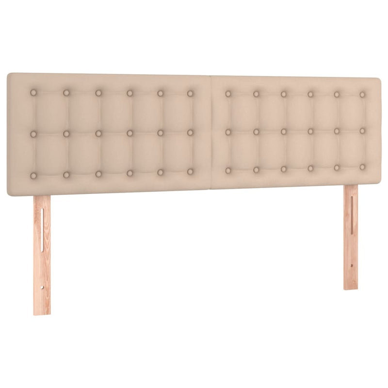 vidaXL cappuccino színű műbőr rugós ágy matraccal és LED-del 140x190cm