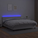 vidaXL fehér műbőr rugós ágy matraccal és LED-del 160x200 cm
