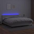 vidaXL fehér műbőr rugós ágy matraccal és LED-del 180x200 cm