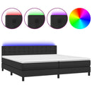 vidaXL fehér műbőr rugós ágy matraccal és LED-del 200x200 cm
