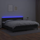 vidaXL fehér műbőr rugós ágy matraccal és LED-del 200x200 cm
