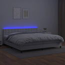 vidaXL fehér műbőr rugós ágy matraccal és LED-del 200x200 cm