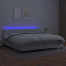 vidaXL fehér műbőr rugós ágy matraccal és LED-del 200x200 cm
