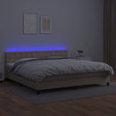 vidaXL cappuccino színű műbőr rugós ágy matraccal és LED-del 200x200cm