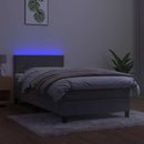 vidaXL világosszürke bársony rugós és LED-es ágy matraccal 80 x 200 cm