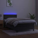 vidaXL sötétszürke bársony rugós és LED-es ágy matraccal 80 x 200 cm