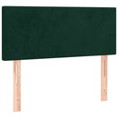 vidaXL sötétzöld bársony rugós és LED-es ágy matraccal 90x190 cm