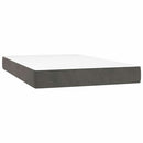 vidaXL sötétszürke bársony rugós és LED-es ágy matraccal 120x200 cm