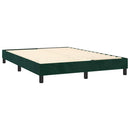 vidaXL sötétzöld bársony rugós és LED-es ágy matraccal 140x190 cm