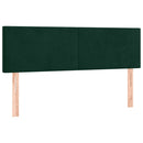 vidaXL sötétzöld bársony rugós és LED-es ágy matraccal 140x190 cm