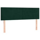 vidaXL sötétzöld bársony rugós és LED-es ágy matraccal 140x190 cm