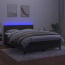 vidaXL sötétszürke bársony rugós és LED-es ágy matraccal 140x200 cm