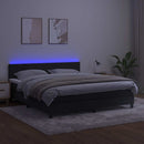 vidaXL fekete bársony rugós és LED-es ágy matraccal 160x200 cm