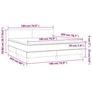 vidaXL sötétkék bársony rugós és LED-es ágy matraccal 180x200 cm