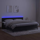 vidaXL fekete bársony rugós és LED-es ágy matraccal 200x200 cm