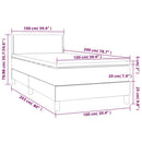 vidaXL sötétkék bársony rugós és LED-es ágy matraccal 100x200 cm