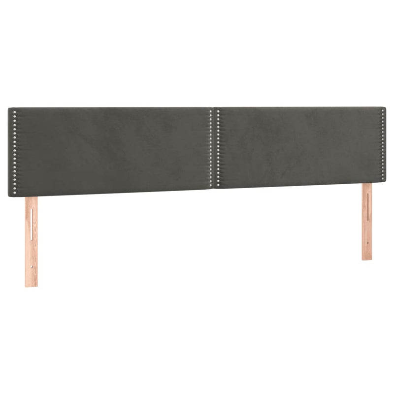 vidaXL sötétszürke bársony rugós és LED-es ágy matraccal 160x200 cm