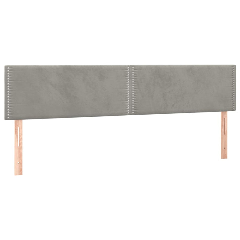 vidaXL világosszürke bársony rugós és LED-es ágy matraccal 180x200 cm