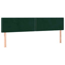 vidaXL sötétzöld bársony rugós és LED-es ágy matraccal 180x200 cm