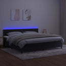 vidaXL fekete bársony rugós és LED-es ágy matraccal 200x200 cm