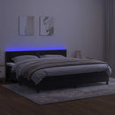 vidaXL fekete bársony rugós és LED-es ágy matraccal 200x200 cm