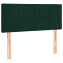 vidaXL sötétzöld bársony rugós és LED-es ágy matraccal 80 x 200 cm