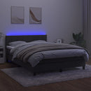 vidaXL sötétszürke bársony rugós és LED-es ágy matraccal 140x200 cm