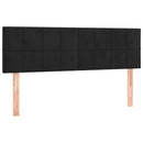 vidaXL fekete bársony rugós és LED-es ágy matraccal 140x200 cm