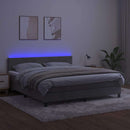 vidaXL világosszürke bársony rugós és LED-es ágy matraccal 160x200 cm