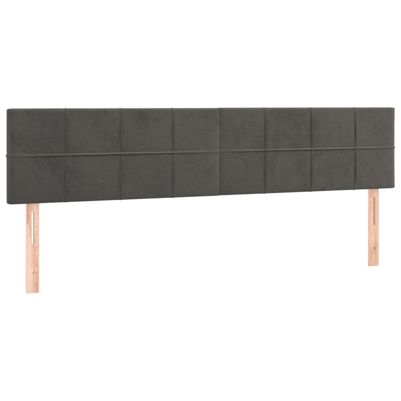 vidaXL sötétszürke bársony rugós és LED-es ágy matraccal 160x200 cm
