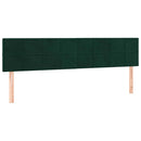 vidaXL sötétzöld bársony rugós és LED-es ágy matraccal 160x200 cm