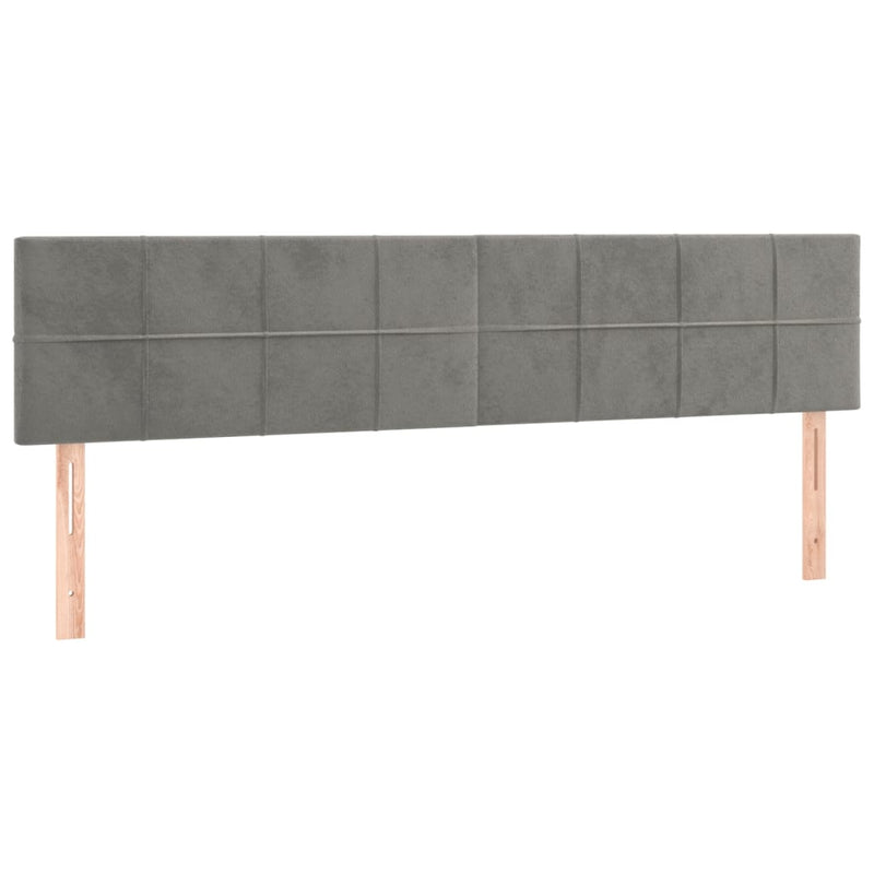vidaXL világosszürke bársony rugós és LED-es ágy matraccal 180x200 cm
