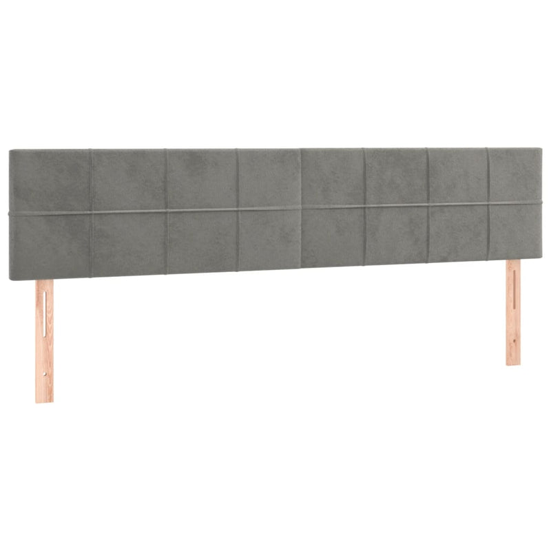 vidaXL világosszürke bársony rugós és LED-es ágy matraccal 200x200 cm