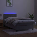 vidaXL világosszürke bársony rugós és LED-es ágy matraccal 100x200 cm