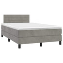 vidaXL világosszürke bársony rugós és LED-es ágy matraccal 120x200 cm