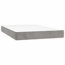 vidaXL világosszürke bársony rugós és LED-es ágy matraccal 120x200 cm