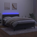vidaXL sötétszürke bársony rugós és LED-es ágy matraccal 140x200 cm