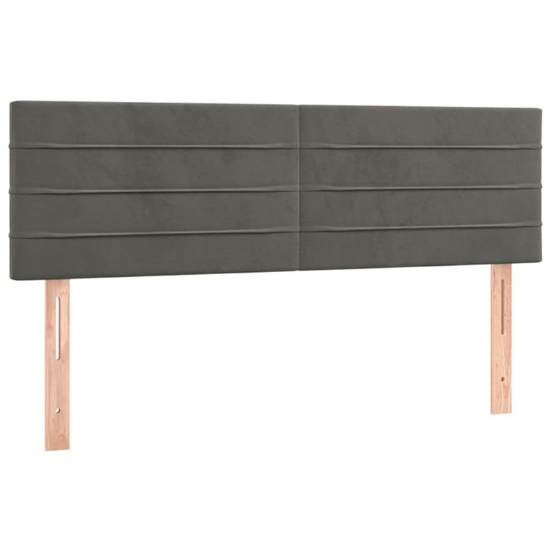 vidaXL sötétszürke bársony rugós és LED-es ágy matraccal 140x200 cm