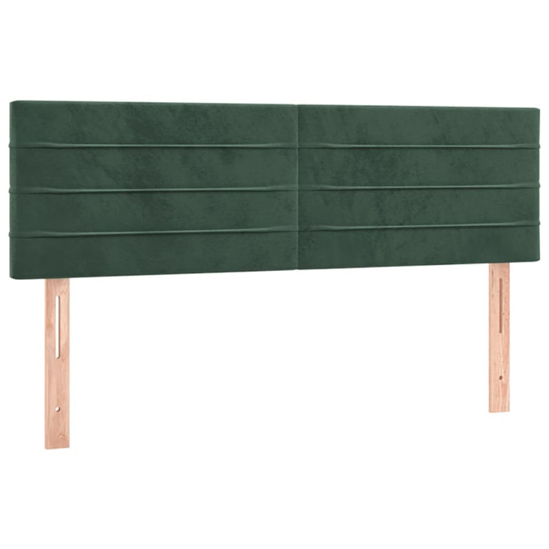 vidaXL sötétzöld bársony rugós és LED-es ágy matraccal 140x200 cm
