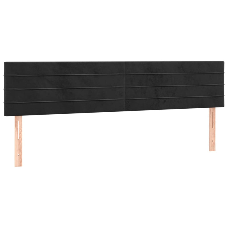 vidaXL fekete bársony rugós és LED-es ágy matraccal 160x200 cm