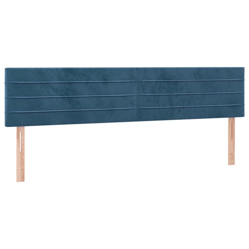vidaXL sötétkék bársony rugós és LED-es ágy matraccal 160x200 cm