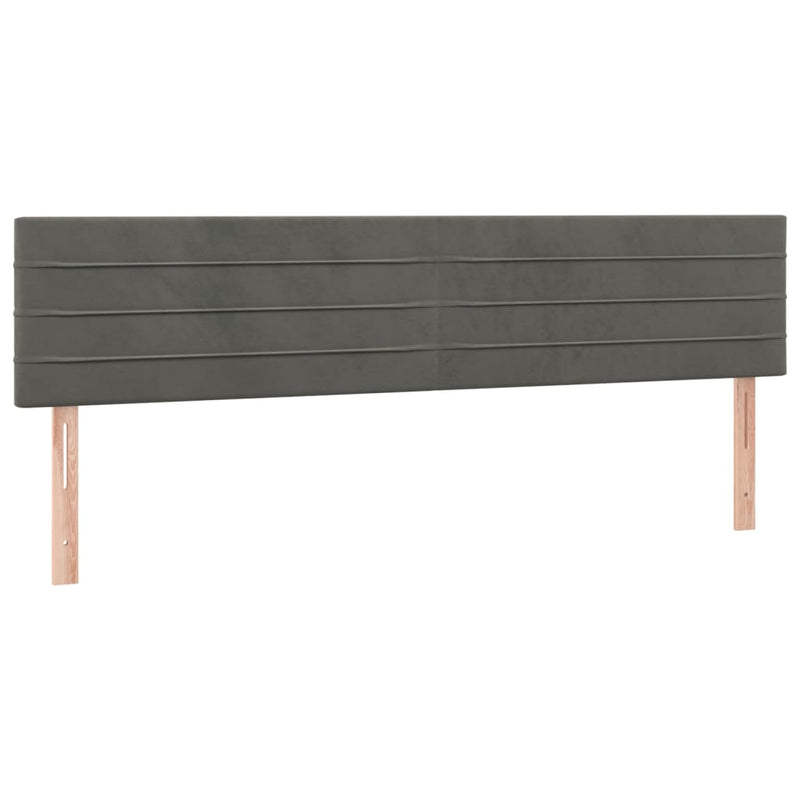 vidaXL sötétszürke bársony rugós és LED-es ágy matraccal 180x200 cm