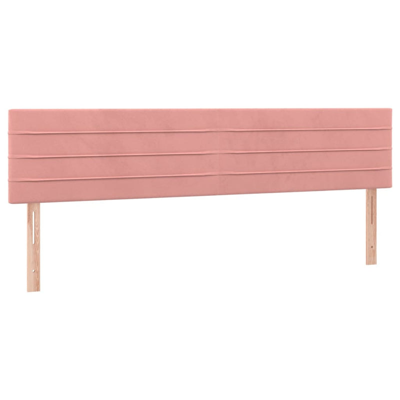 vidaXL rózsaszín bársony rugós és LED-es ágy matraccal 180x200 cm