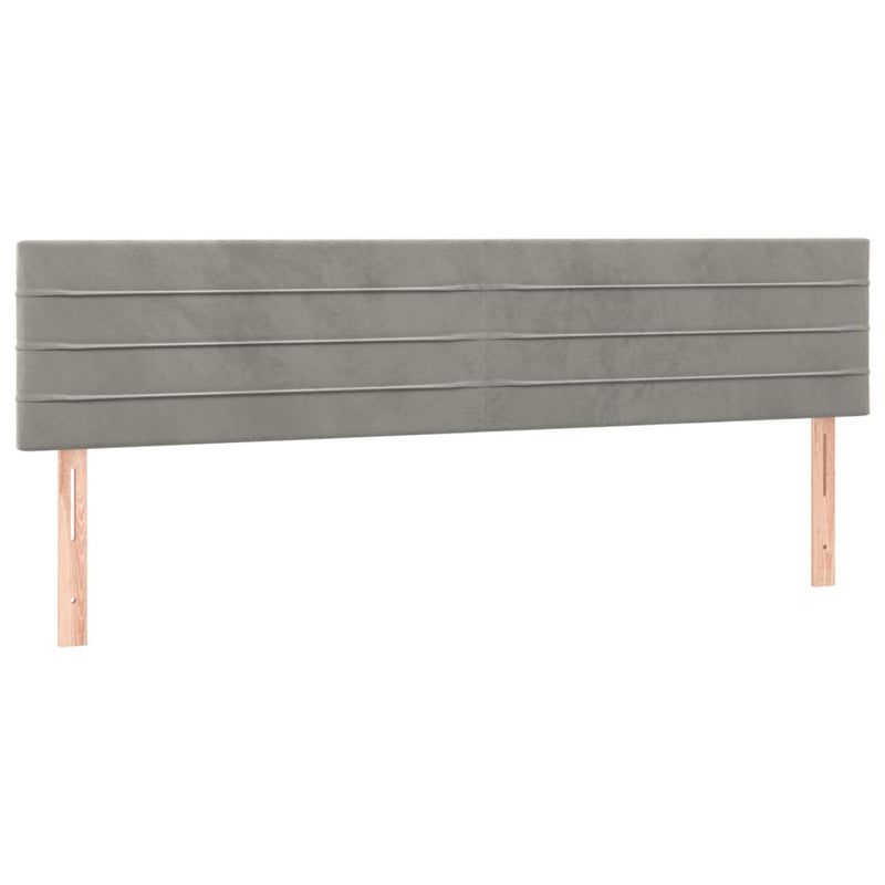vidaXL világosszürke bársony rugós és LED-es ágy matraccal 200x200 cm