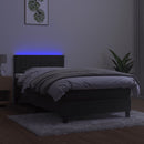 vidaXL sötétszürke bársony rugós és LED-es ágy matraccal 80 x 200 cm