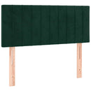vidaXL sötétzöld bársony rugós és LED-es ágy matraccal 100x200 cm
